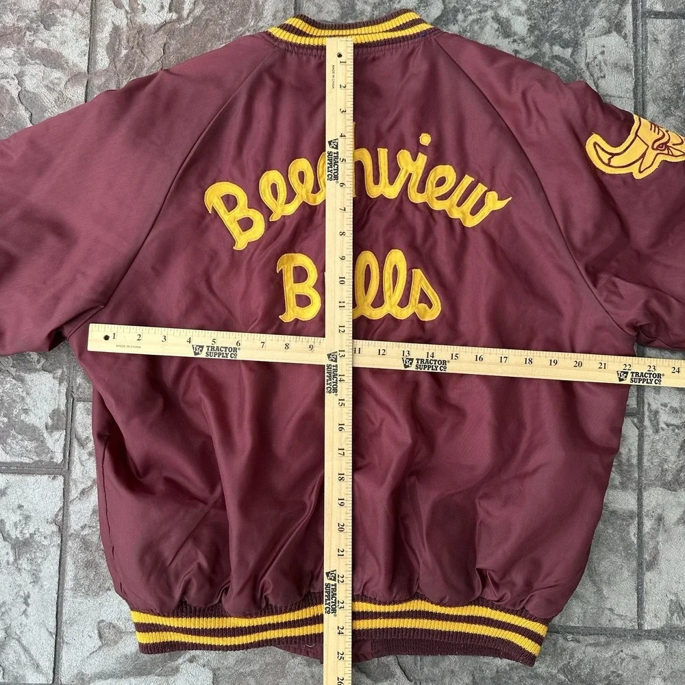 Vintage Butwin Men's‎ Large Varsity Jacket Maroon Football Beechview Bulls